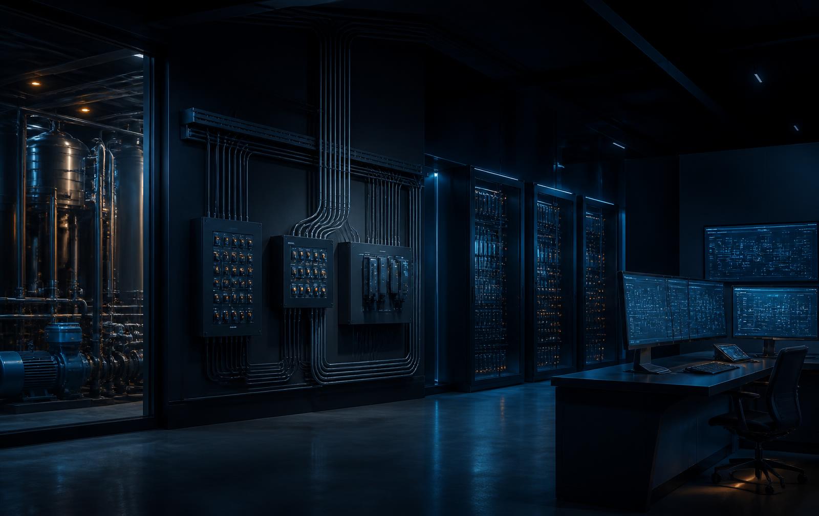 Control cabinets and enterprise workstations wired through one integration layer